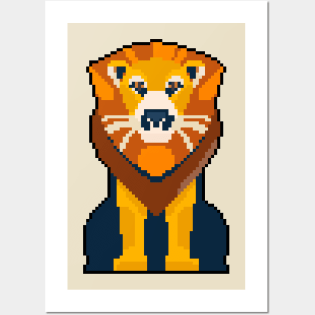 Regal Roar: Pixel Art Lion Design for Fashionable Attire Wall Art by Pixel.id